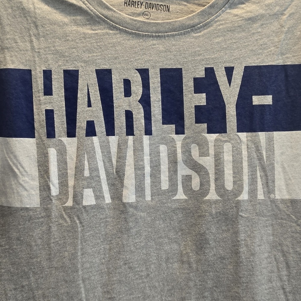 Harley Davidson Gray Graphic Logo T-Shirt Womens 2XL Motorcycle Biker Tee - Picture 2 of 14